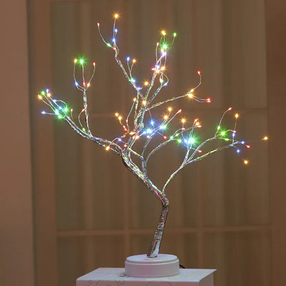 Enchanting 36/108 LED Tabletop Tree Lamp - Vibrant RGB Decorative Night Lights for Parties, Halloween, Christmas, and Home Decor