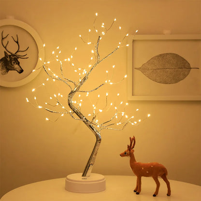 Enchanting 36/108 LED Tabletop Tree Lamp - Vibrant RGB Decorative Night Lights for Parties, Halloween, Christmas, and Home Decor